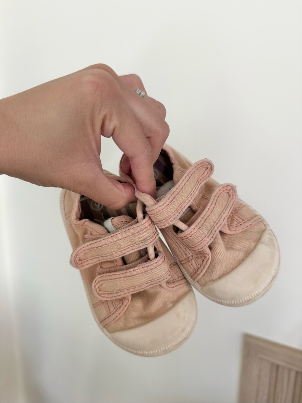 Toddler Pink Canvas Hook-and-Loop Sneakers